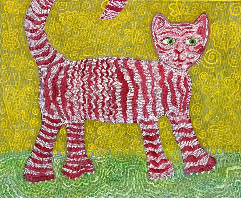 Carmine Cat and Indian Butterflies