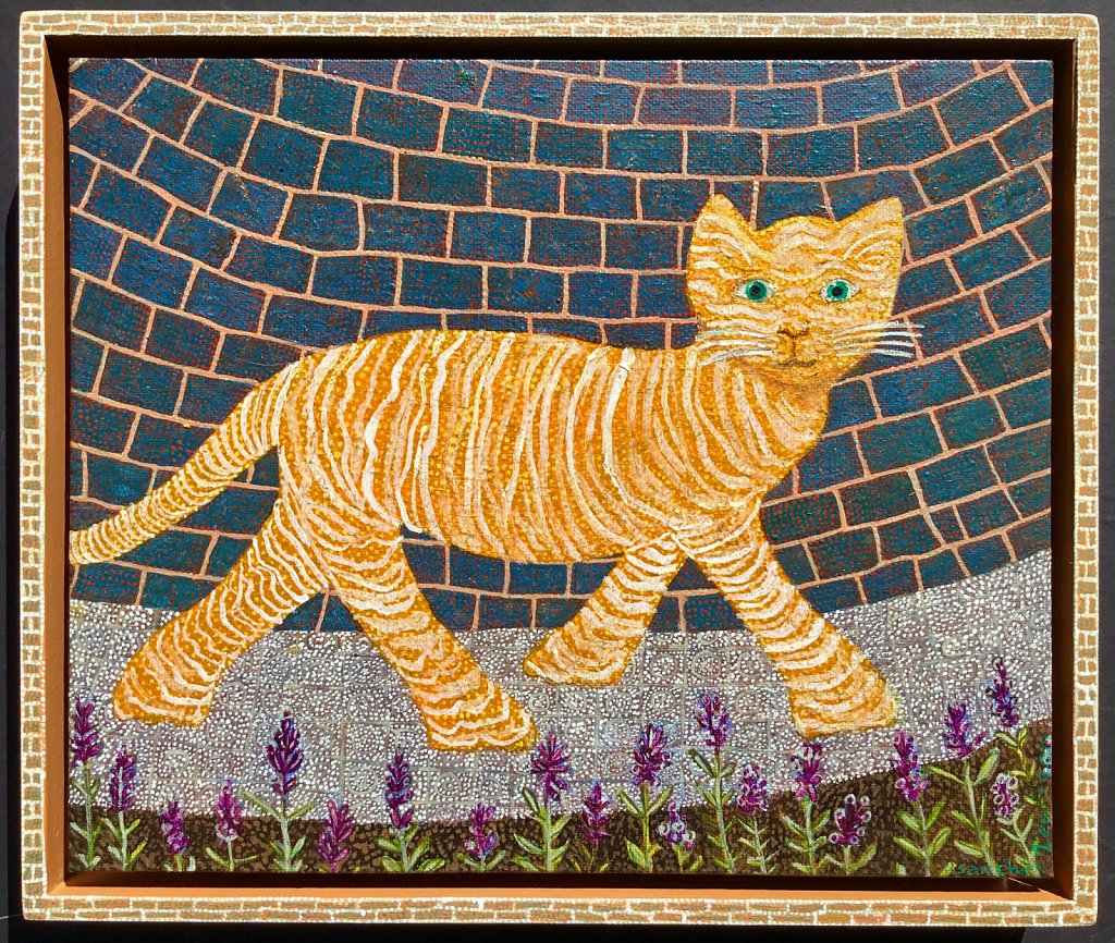 Golden Cat on a Silver Path