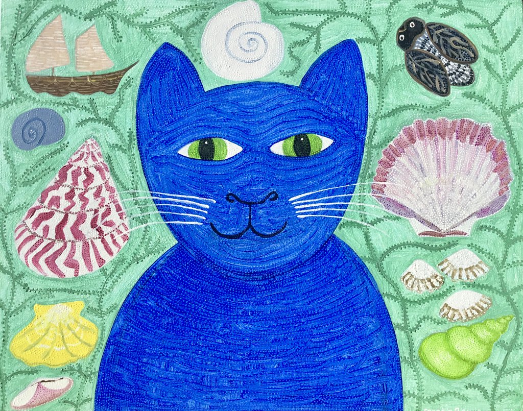 Blue Cat in a Shell Museum